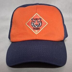 Tiger Cub Scout Hat Adult Medium Large Adjustable Orange Blue